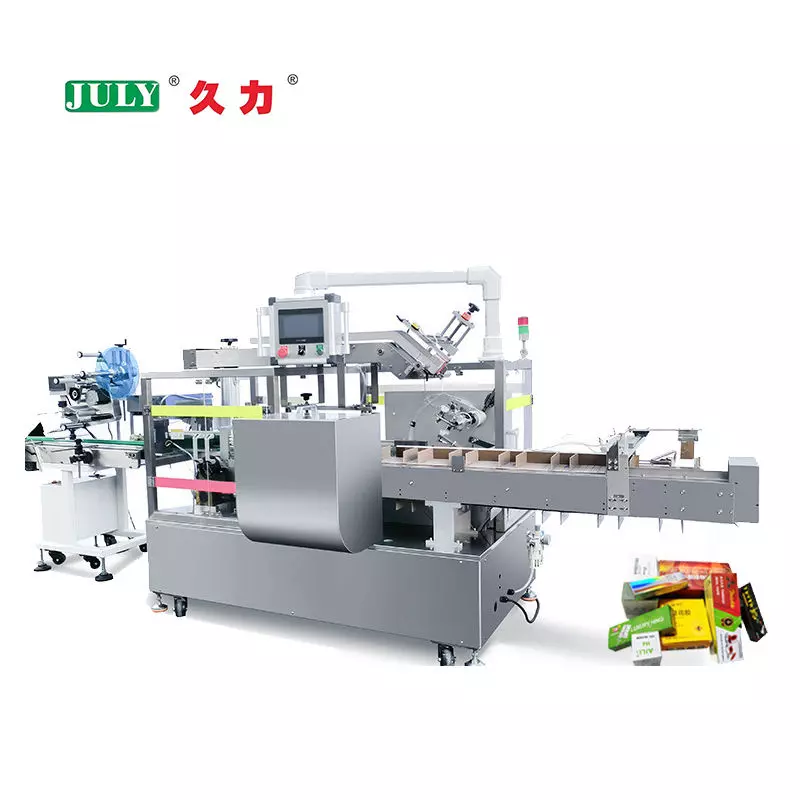 High-Speed Automatic Cartoning Machine | 15 Boxes/Min, Versatile for Food, Cosmetics & Pharmaceuticals - JULY