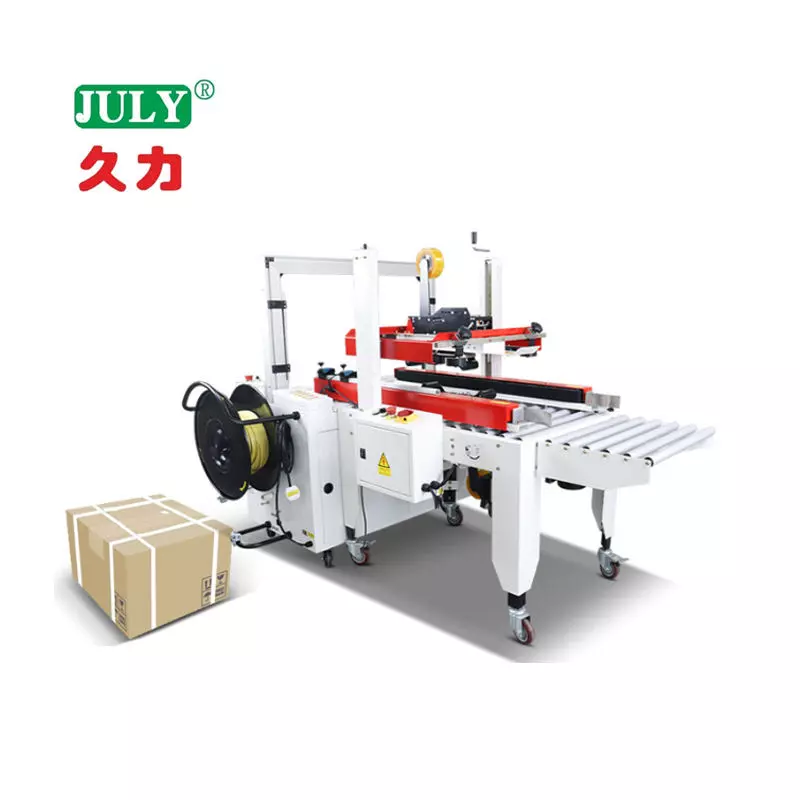 JULY Automatic Folding Flap Carton Sealer & Strapping Machine | 2-in-1 Packaging Solution